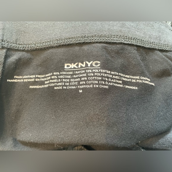 NWT- DKNYC Faux Leather Front leggings Size: M - Picture 4 of 5
